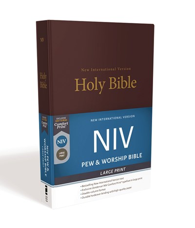 NIV, Church Bible (Pew Bible), Large Print, Hardcover, Burgundy, Comfort Print  (Large type / large print)