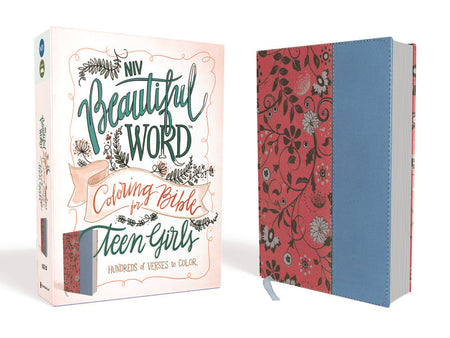 NIV, Beautiful Word Coloring Bible for Teen Girls: Hundreds of Verses to Color – Leathersoft™, Cranberry/Blue