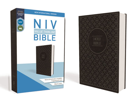 NIV, Value Thinline Bible, Comfort Print – Leathersoft™, Charcoal/Black by HarperCollins