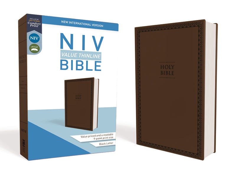 NIV, Value Thinline Bible, Comfort Print – Leathersoft™, Chocolate by HarperCollins