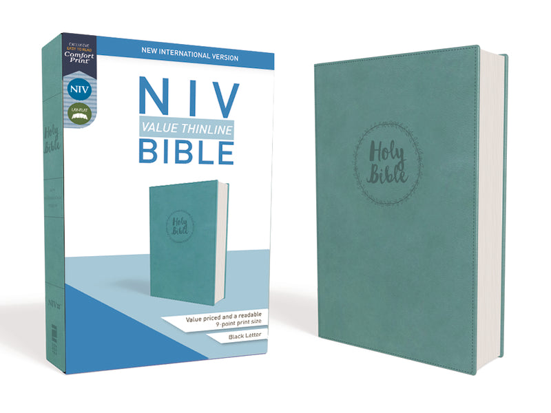 NIV, Value Thinline Bible, Comfort Print – Leathersoft™, Turquoise by HarperCollins