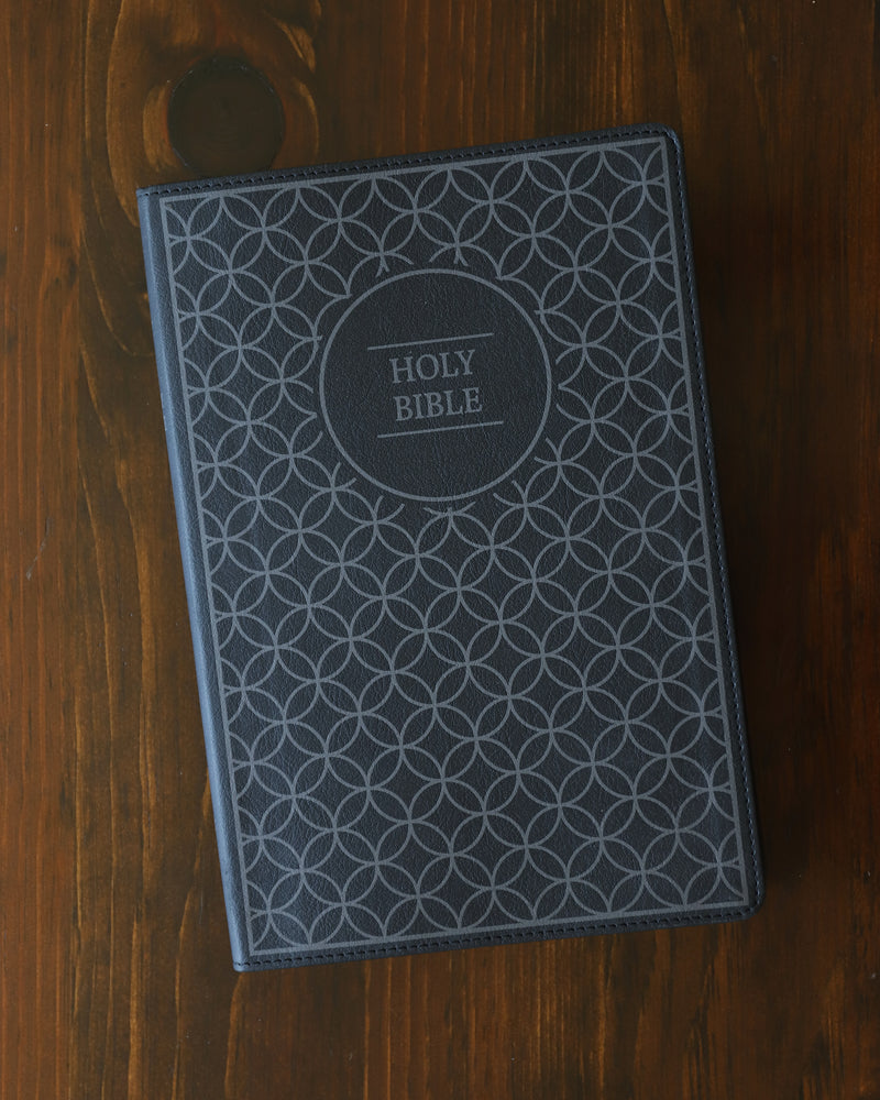 NIV, Thinline Bible, Large Print, Comfort Print – Leathersoft™ Large Print, Charcoal/Black by HarperCollins, product view 2