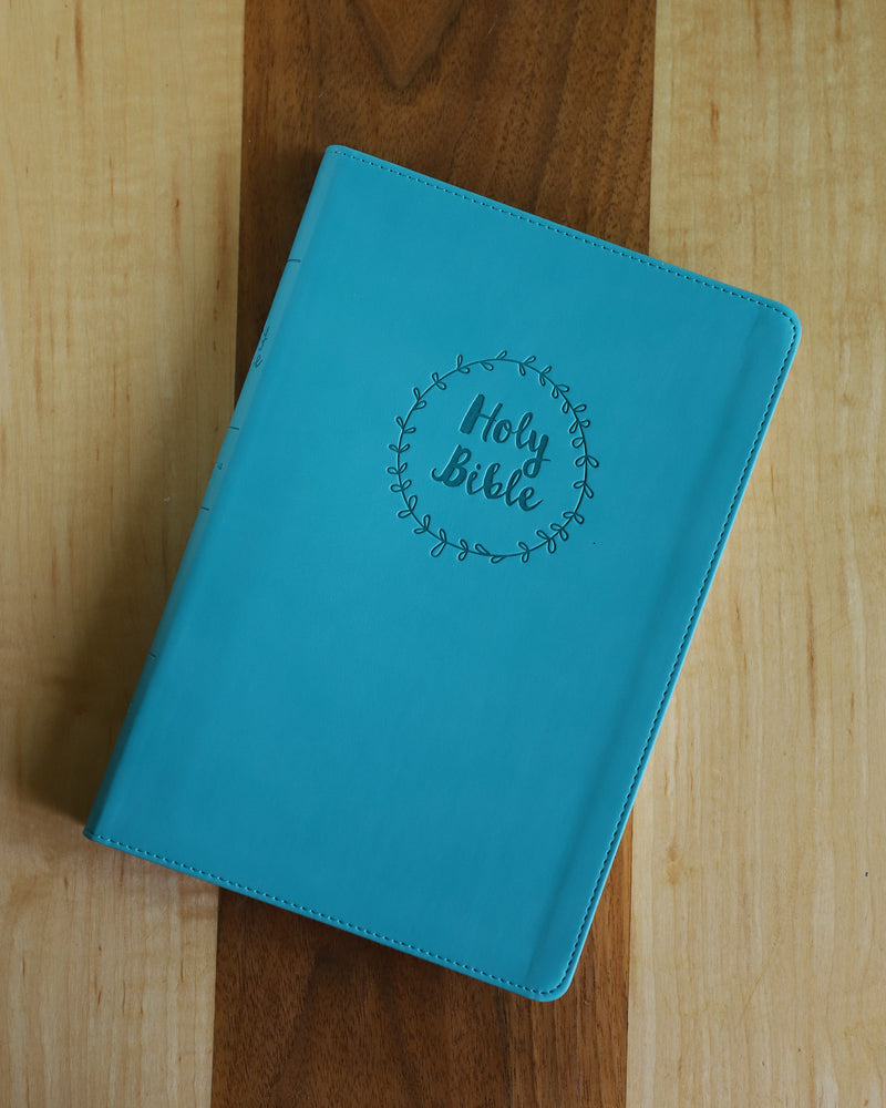 NIV, Thinline Bible, Large Print, Comfort Print – Leathersoft™ Large Print, Turquoise by HarperCollins, product view 2