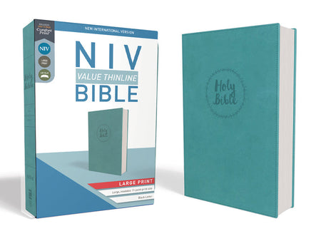 NIV, Thinline Bible, Large Print, Comfort Print – Leathersoft™ Large Print, Turquoise by HarperCollins