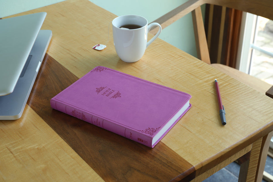 NIV, Thinline Bible, Large Print, Comfort Print – Leathersoft™ Large Print, Orchid by HarperCollins, product view 2