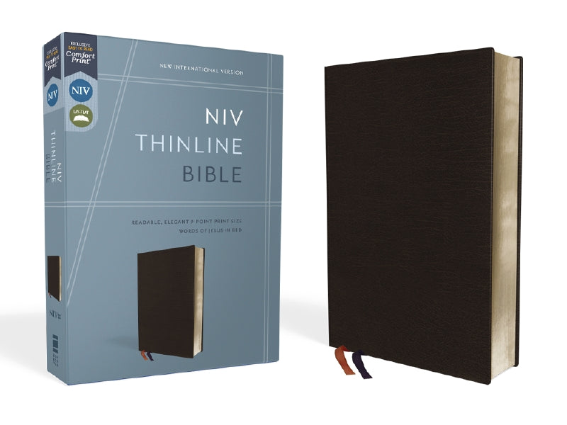 NIV, Thinline Bible, Red Letter, Comfort Print – Bonded Leather, Black by HarperCollins