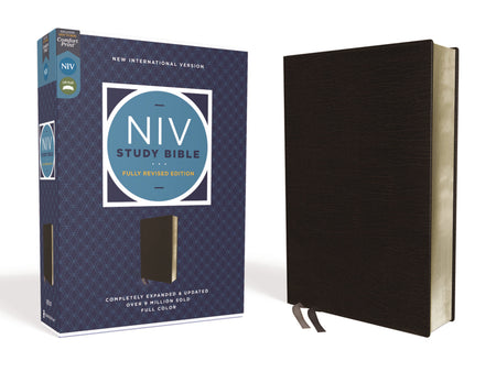 NIV Study Bible, Fully Revised Edition, Red Letter, Comfort Print – Bonded Leather, Black by HarperCollins