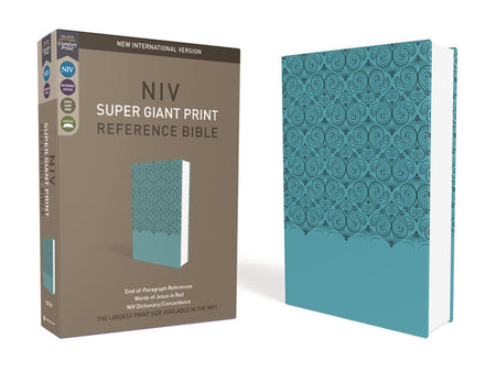 NIV, Super Giant Print Reference Bible, Red Letter Edition, Comfort Print – Leathersoft™, Turquoise by HarperCollins