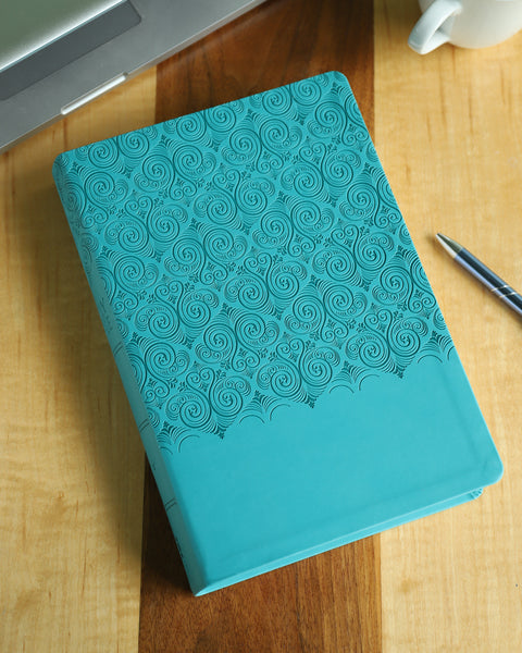 NIV, Super Giant Print Reference Bible, Red Letter Edition, Comfort Print – Leathersoft™, Turquoise, product view 2