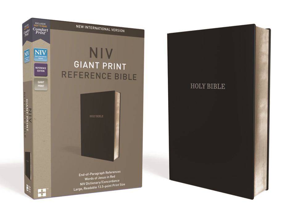 NIV, Reference Bible, Giant Print, Red Letter Edition, Comfort Print – Leather-Look™, Black by HarperCollins
