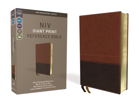 NIV, Reference Bible, Giant Print, Red Letter Edition, Comfort Print – Leathersoft™, Brown by HarperCollins
