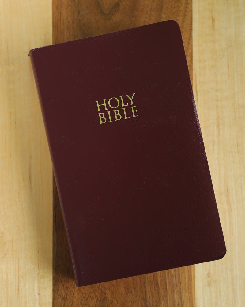 NIV, Gift and Award Bible, Leather-Look, Burgundy, Red Letter, Comfort Print by HarperCollins, product view 2