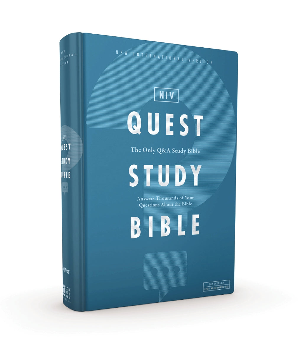 NIV, Quest Study Bible, Comfort Print: The Only Q and A Study Bible – Hardcover, Blue by HarperCollins