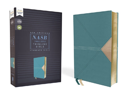 NASB, Thinline Bible, Red Letter Edition, 1995 Text, Comfort Print – Leathersoft™, Teal by HarperCollins