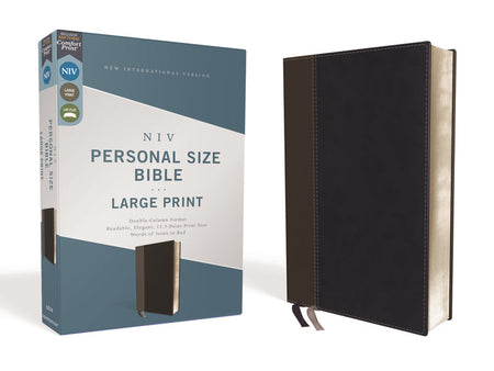 NIV, Personal Size Bible, Large Print, Red Letter Edition, Comfort Print – Leathersoft™ Large Print, Black by HarperCollins