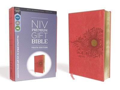 NIV, Premium Gift Bible, Youth Edition, Leathersoft, Coral, Red Letter, Comfort Print:  The Perfect Bible for Any Gift-Giving Occasion