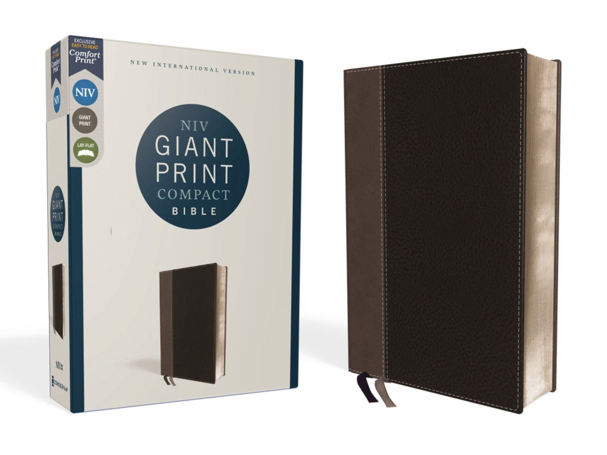 NIV, Giant Print Compact Bible, Red Letter Edition, Comfort Print – Leathersoft™, Black by HarperCollins