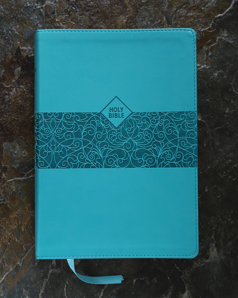 NASB, Super Giant Print Reference Bible, Red Letter Edition, 1995 Text, Comfort Print – Leathersoft™, Teal, product view 2
