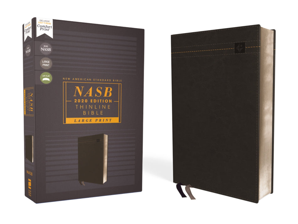 NASB, Thinline Bible, Large Print, Red Letter Edition, 2020 Text, Comfort Print – Leathersoft™ Large Print, Black