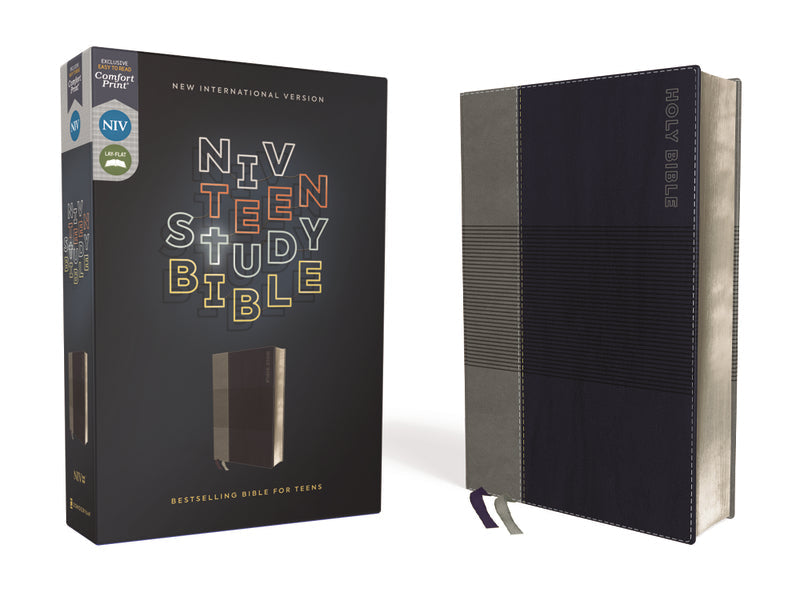 NIV, Teen Study Bible, Comfort Print – Leathersoft™, Blue by HarperCollins