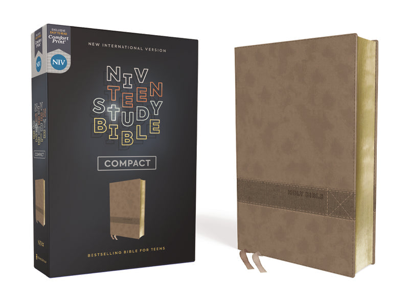 NIV, Teen Study Bible, Compact, Comfort Print – Leathersoft™, Brown by HarperCollins