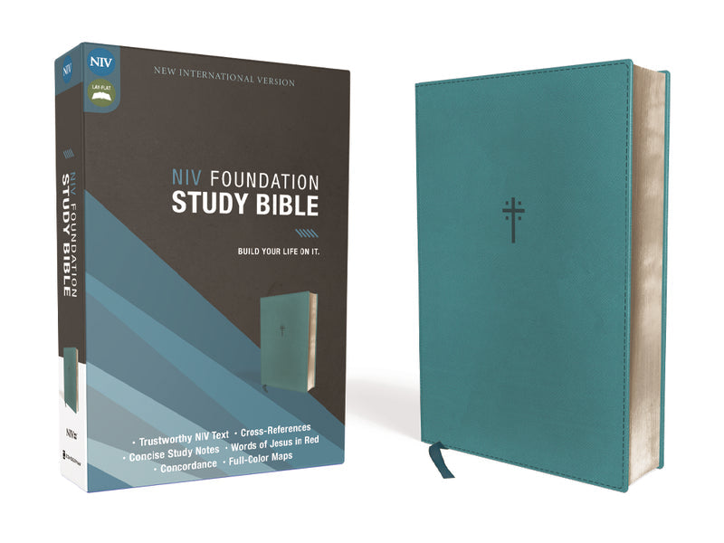NIV, Foundation Study Bible, Red Letter Edition – Leathersoft™, Teal by HarperCollins