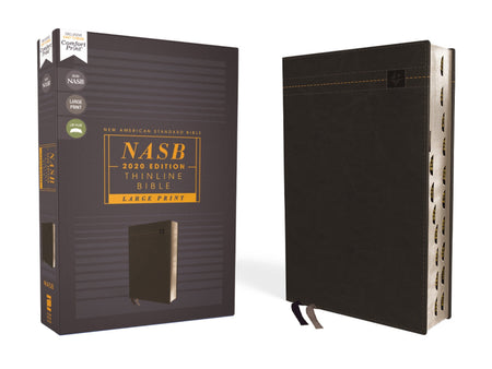 NASB, Thinline Bible, Large Print, Red Letter Edition, 2020 Text, Comfort Print – Leathersoft™ Large Print, Black, Thumb