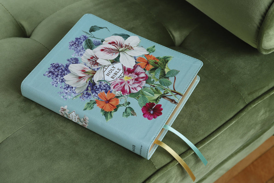 NASB, Artisan Collection Bible, Red Letter Edition, 1995 Text, Comfort Print – Leathersoft™, Sage Floral, product view 2