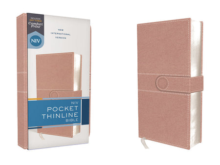 NIV, Pocket Thinline Bible, Red Letter Edition, Comfort Print – Leathersoft™, Pink by HarperCollins