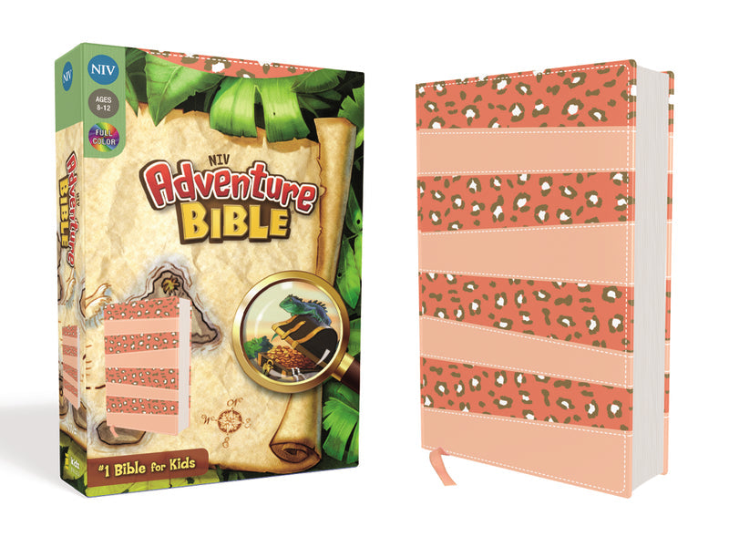 NIV, Adventure Bible, Full Color Interior – Leathersoft™, Coral by HarperCollins