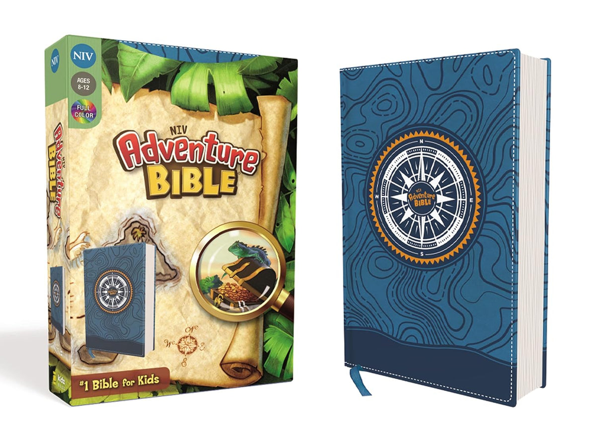 NIV, Adventure Bible, Full Color Interior – Leathersoft™, Blue by HarperCollins