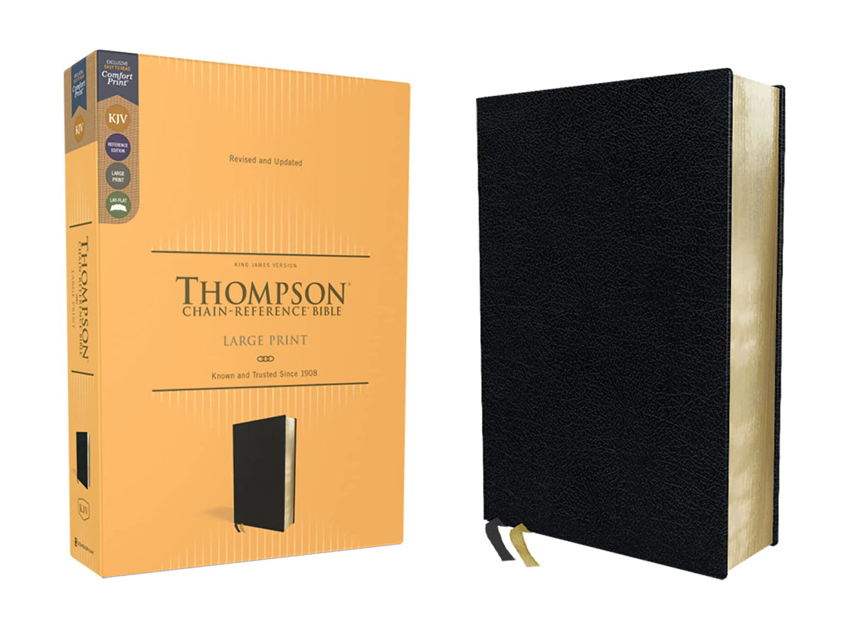 KJV, Thompson Chain-Reference Bible, Large Print, Red Letter, Comfort Print – Bonded Leather, Black by HarperCollins