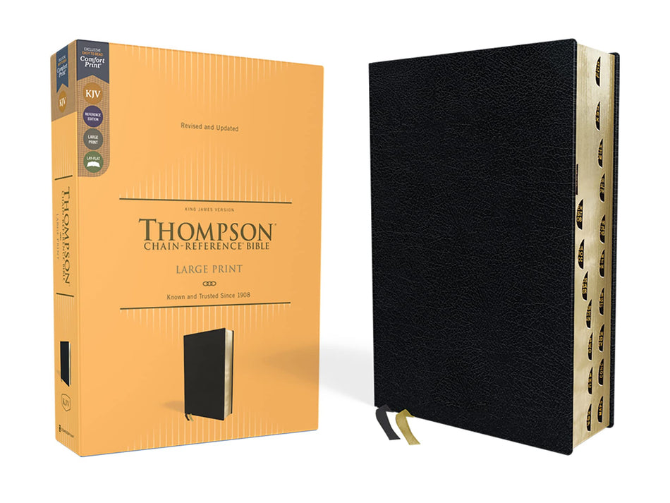 KJV, Thompson Chain-Reference Bible, Large Print, Red Letter, Comfort Print – Bonded Leather, Black, Thumb Indexed