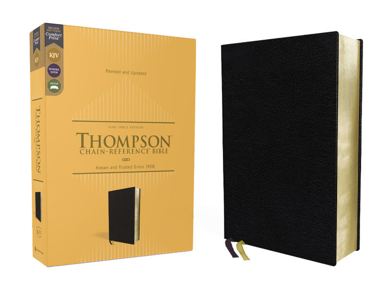 KJV, Thompson Chain-Reference Bible, Red Letter, Comfort Print – Premium Bonded Leather, Black by HarperCollins