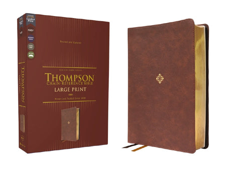 NKJV, Thompson Chain-Reference Bible, Large Print, Red Letter, Comfort Print – Leathersoft™, Brown by HarperCollins