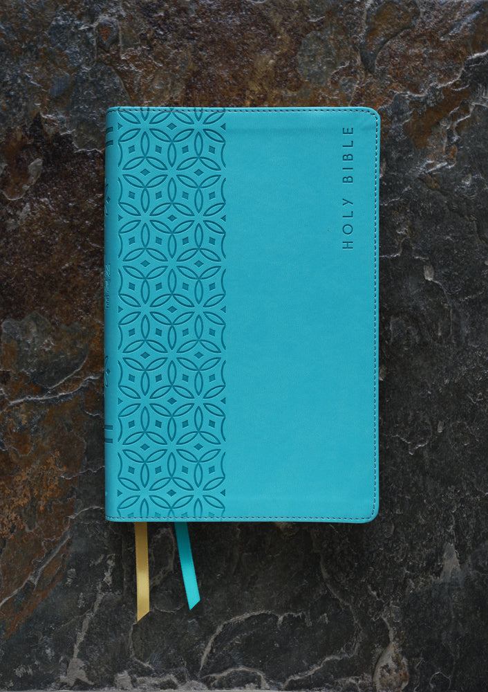 NKJV, Teen Study Bible, Comfort Print – Leathersoft™, Teal by HarperCollins, product view 2