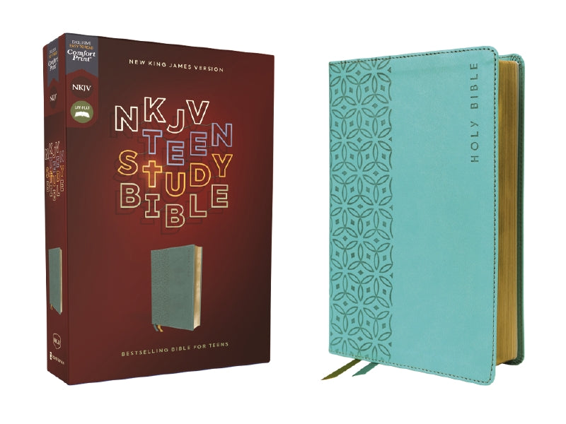 NKJV, Teen Study Bible, Comfort Print – Leathersoft™, Teal by HarperCollins
