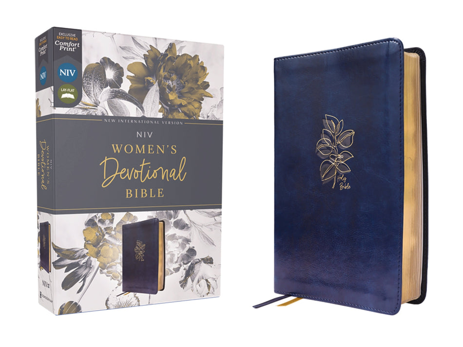 NIV, Women's Devotional Bible, Comfort Print – Leathersoft™, Navy by HarperCollins