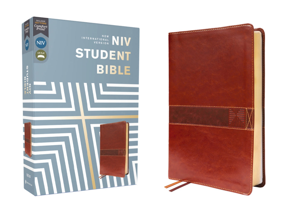 NIV, Student Bible, Comfort Print – Leathersoft™, Brown by HarperCollins