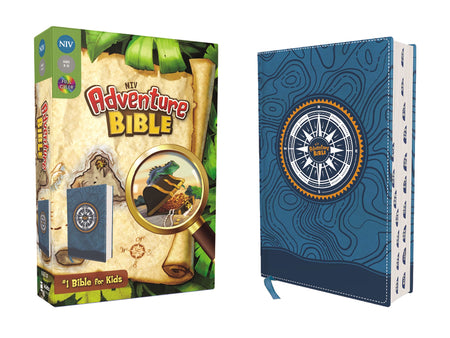 NIV, Adventure Bible, Full Color Interior – Leathersoft™, Blue, Thumb Indexed by HarperCollins