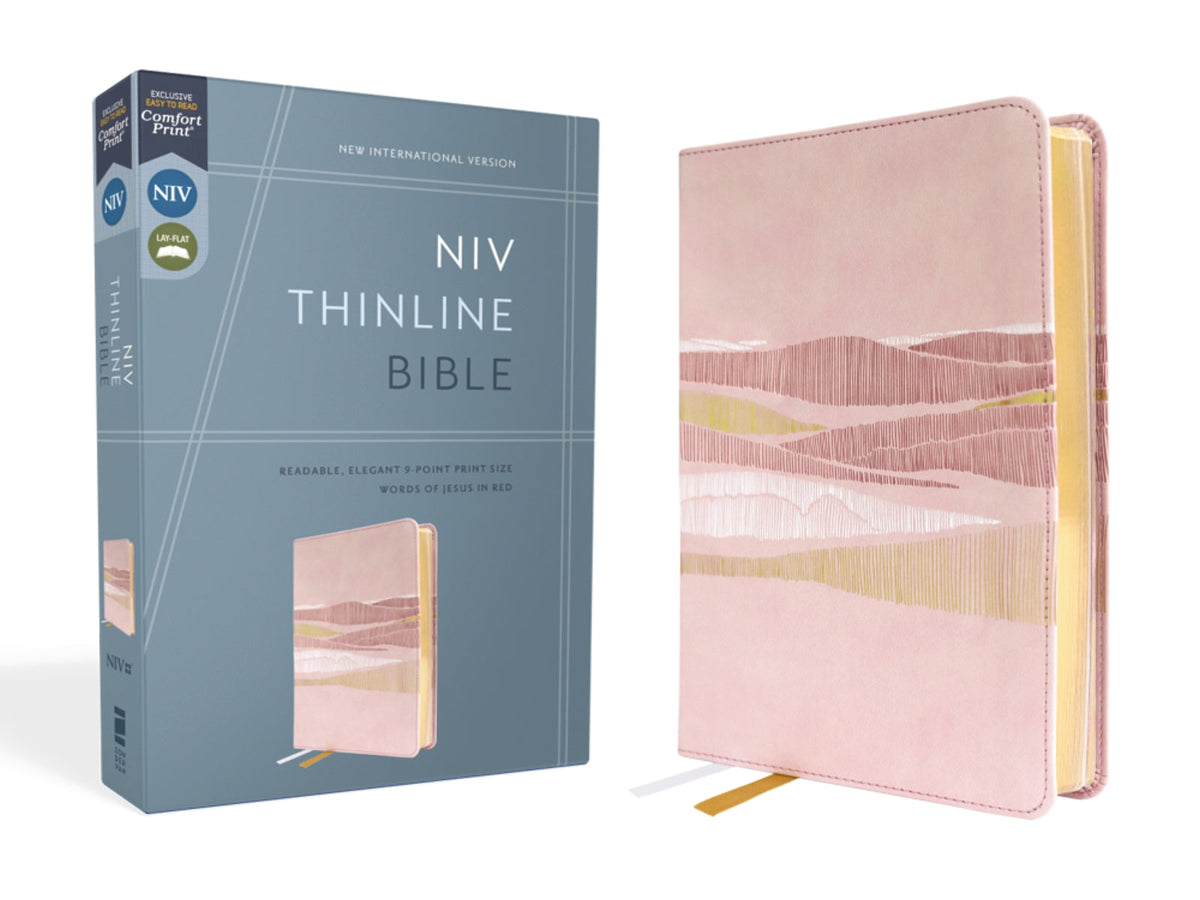 NIV, Thinline Bible, Red Letter, Comfort Print – Leathersoft™, Pink by HarperCollins
