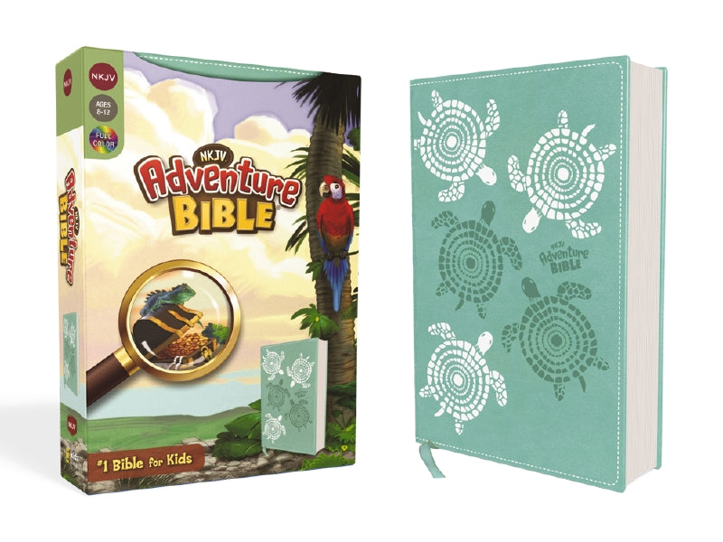 NKJV, Adventure Bible, Full Color Interior – Leathersoft™, Teal by HarperCollins