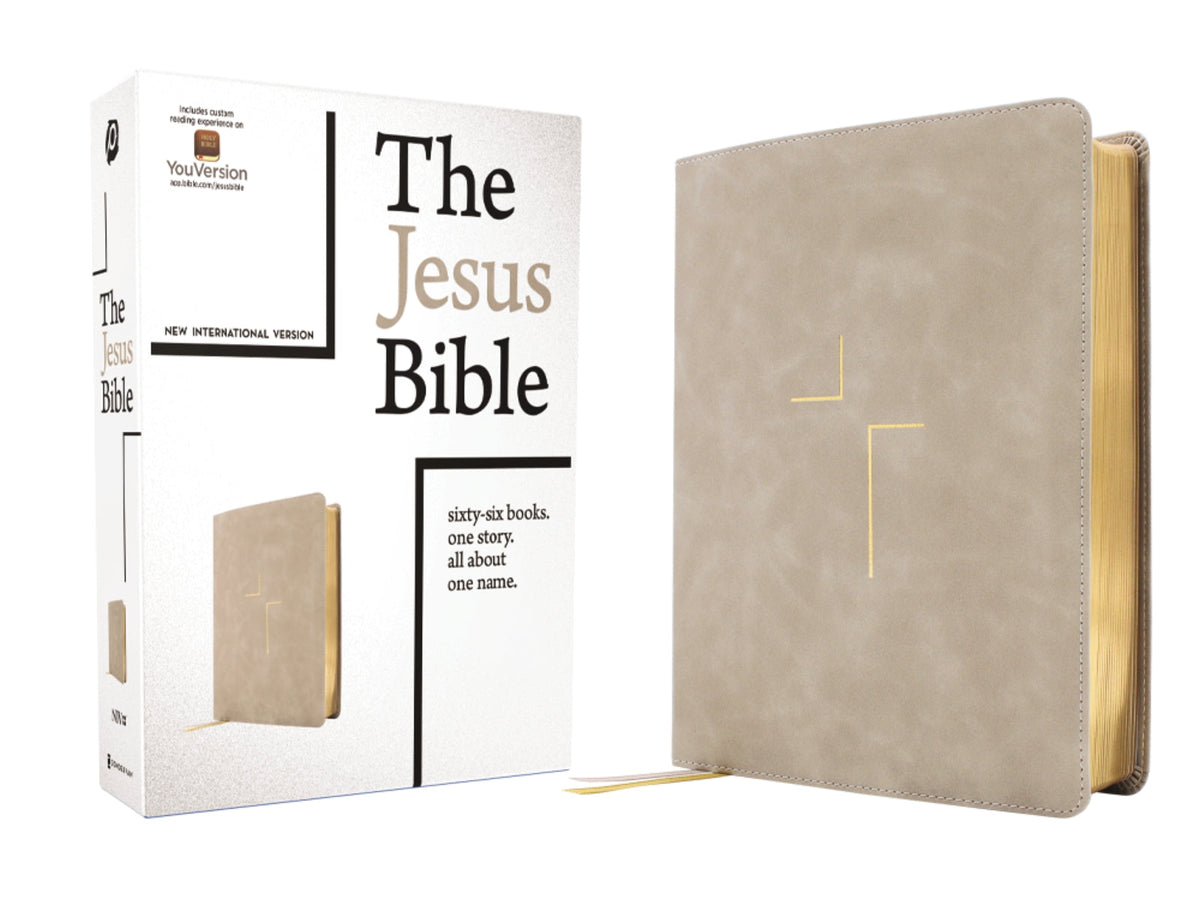 The Jesus Bible, NIV Edition, Comfort Print – Leathersoft™, Stone by HarperCollins