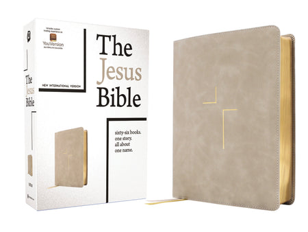 The Jesus Bible, NIV Edition, Comfort Print – Leathersoft™, Stone by HarperCollins