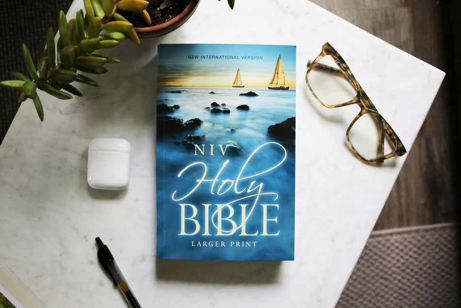 Holy Bible (NIV) - Large Print - Economy Edition Blue Paperback by HarperCollins, product view 2