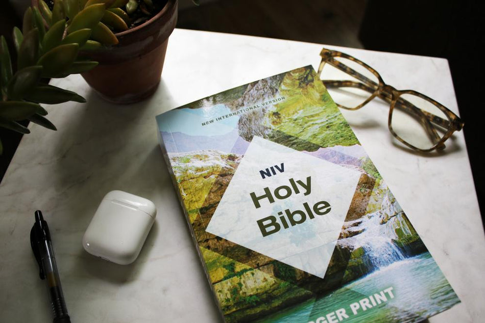 Holy Bible (NIV) - Large Print - Economy Edition Teal/Tan Paperback by HarperCollins, product view 2