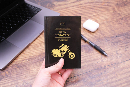 New Testament with Psalms and Proverbs (NIV) - Pocket Sized - Paperback - Black Motorcycle by HarperCollins, product view 4