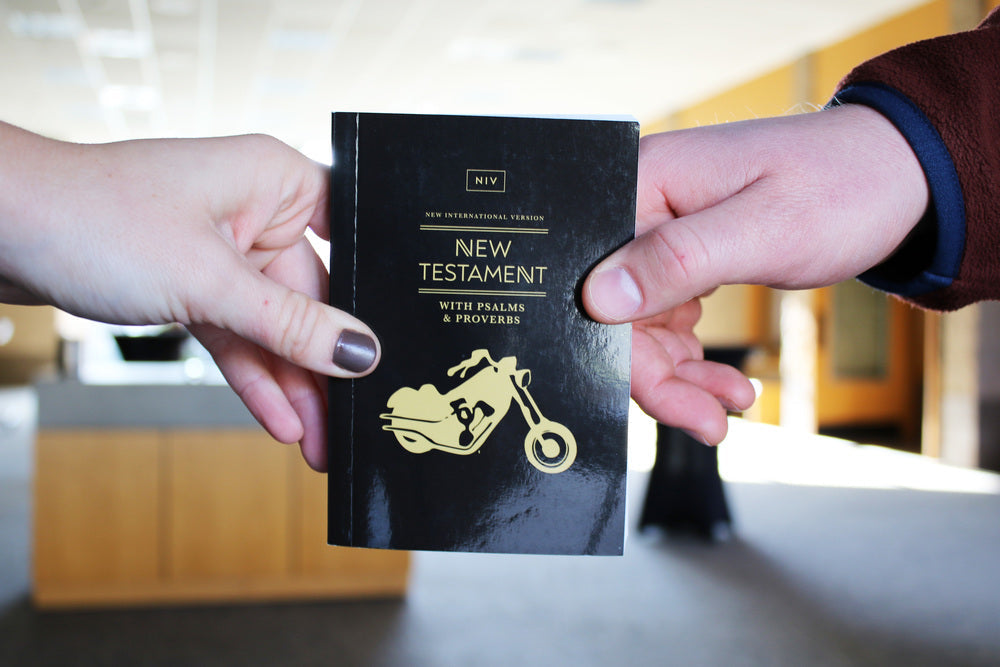 New Testament with Psalms and Proverbs (NIV) - Pocket Sized - Paperback - Black Motorcycle by HarperCollins, product view 7
