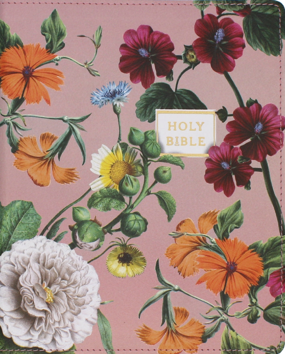 NIV, Artisan Collection Bible, Large Print, Red Letter, Comfort Print – Leathersoft™, Blush Floral by HarperCollins