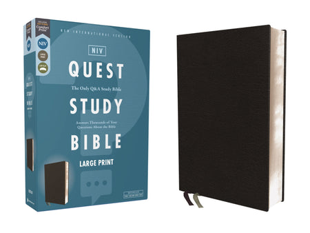 NIV, Quest Study Bible, Comfort Print: The Only Q and A Study Bible – Bonded Leather, Black by HarperCollins